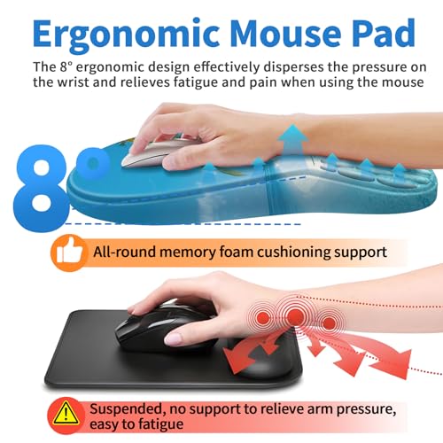 YIWEI Ergonomic Mouse Pad with Wrist Rest for Carpal Tunnel Pain Relief - color: Beach-2