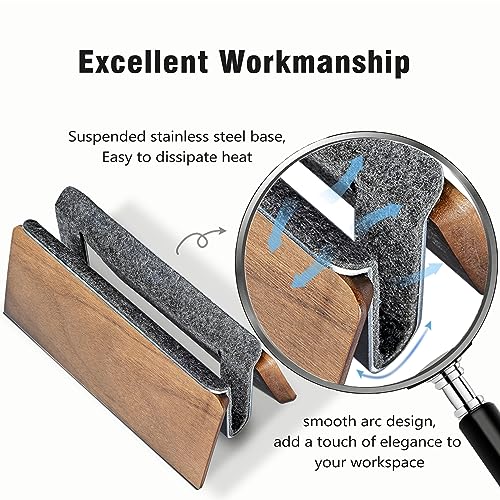Vertical Laptop Stand for Desk, Wooden Laptop Holder Vertical for MacBook, HP, Samsung, Chrome Book and Other Laptops(Walnut) - color: Walnut-03