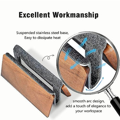 Vertical Laptop Stand for Desk, Wooden Laptop Holder Vertical for MacBook, HP, Samsung, Chrome Book and Other Laptops(Walnut) - color: Walnut-03
