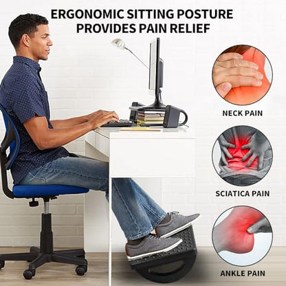 CasaZenith Foot Rest Under Desk at Work, Foot Stools for Under Office Desk - color: Black