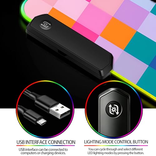 RGB Vibrant Multicolor Checkered Gaming Desk Mat & Mouse Pad, XL - color: Rgb-w20