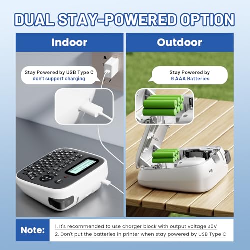 Label Maker Machine with Tapes, D210S Waterproof Laminated Labeler Portable - color: Gray