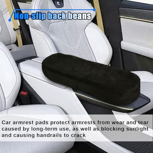 2PCS Car Seat Armrest Covers, Soft & Comfortable Office Chair Arm Pad, Anti-Scratch Car Armrest Cushion, Universal Car Armrest Pillow Protector Cover for Most Cars (Black) - color: Black