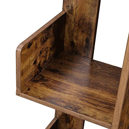 VASAGLE 8-Tier Bookcase, Open Storage, 19.7 x 9.8 x 55.1 Inches - color: Rustic Brown, style: 4-Tier (19.7"W)