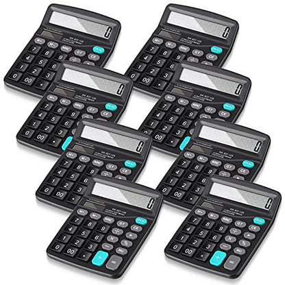 8 Pcs Calculator Desktop Bulk 12 Digits for Office School Home
