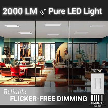 NUWATT Black 1x2 FT LED Flat Panel Light Surface Mount, 2700K-5000K, CRI90