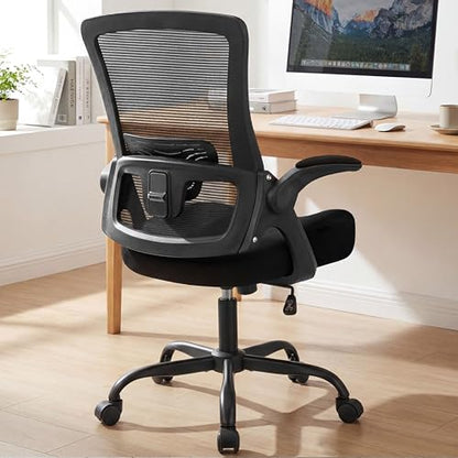 NEO CHAIR Office Desk Mesh Chair with Adjustable Ergonomic Lumbar, Black - color: Black, size: Without Headrest