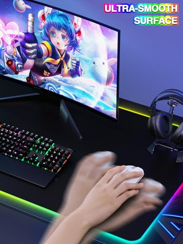 Mouse Pad with 15W Magnetic Wireless Charging 31.5x15.75 Inch, RGB Mousepad for Desk Mat, XXL Desk Pad with 11 Colors & 5 Modes, Home Office Large Keyboard Pad Waterproof Non-Slip for Gaming PC Setup - color: Black Touch Control Magnetic XXL
