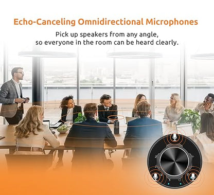 TOUCAN 360-Degree Video Conference Camera, 1080p HD Webcam with 4 Noise Reduction Mics, Speaker, AI Tracking, Works with Zoom, Google Voice, Microsoft Teams and More, for PC/Mac/Tablet - style: SC360+Webcam w/microphones