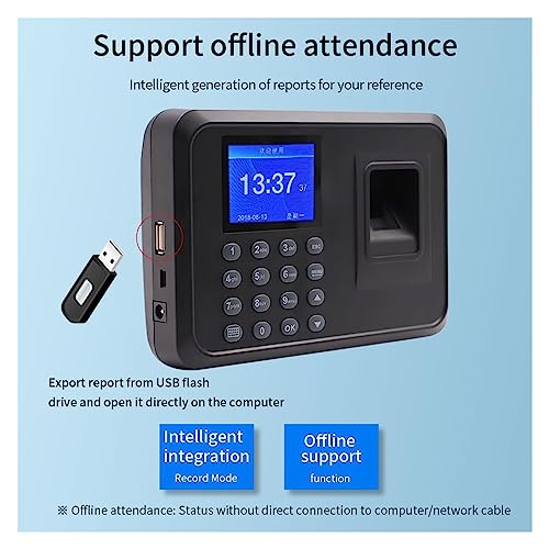 Biometric Fingerprint Time Attendance Machine Employee Recognition Device Electronic Staff Worker Check in Record Clock Recorder