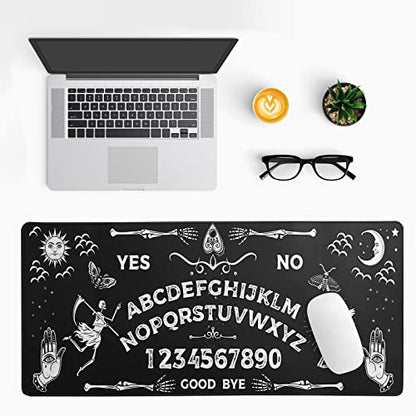 Mysterious Spirit Goth Gaming Mouse Pad 31.5x11.8 Inch Large Desk Mat Black Extended Pads Big Mousepad Non-Slip Rubber Base Keyboard Mat with Stitched Edges for Gaming Laptop Computer PC Desktop - color: Mysterious Spirit Goth
