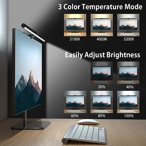 Monitor Light Bar, Ra90 Computer Monitor Lamp for Eye Caring, USB Reading Lamp Task Lamp, Dimmable Light Bar with Memory, No Glare Space Saving Home Office 16.20" 1-Pack - size: 16.20-INCH