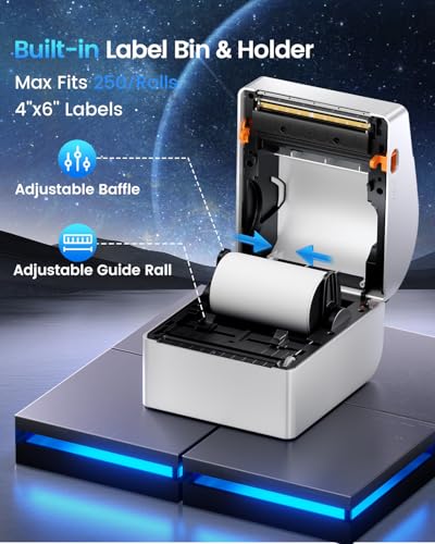 ASprink Bluetooth Thermal Label Printer with 750 Pcs Labels - color: White