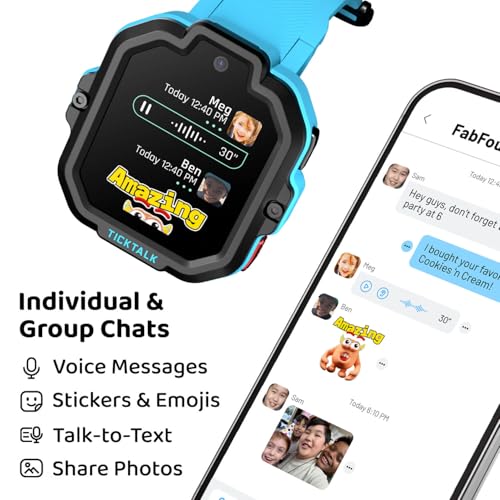 TickTalk5 Kids Smart Watch with GPS Tracker, Calls, Texts and SOS Ages 3-12 | Kids Smartwatch with HD Calling, SMS, GPS Tracking, Parental Controls, Music & Wellness