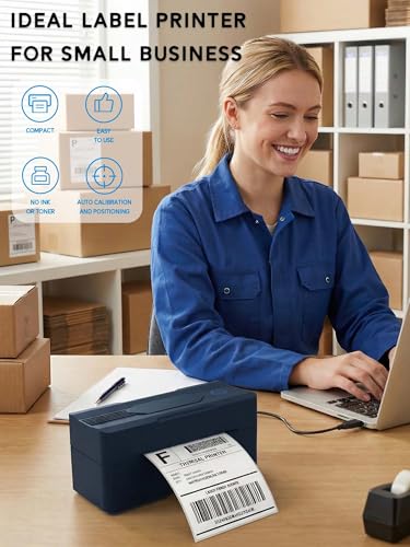 Forc Bluetooth Thermal Shipping Label Printer, 4x6, Black | Wireless, Compatible with Android, iPhone, Windows & Mac, For Small Business, Works with Amazon, Etsy, USPS - color: Black