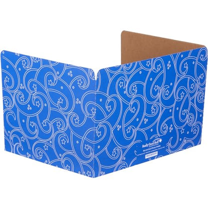 Really Good Stuff Standard Privacy Shields, 3 Group Colors, Set of 12 | Ages 5+, Kindergarten+, Star & Swirl Matte Finish in Blue, Reduces Distractions and Helps Students Focus - color: Blue Stars, size: Standard 12"H