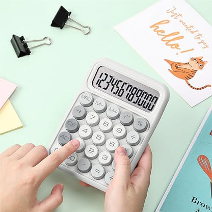 Mr. Pen- Mechanical Switch Calculator, 12 Digit Large LCD Display | Gray with Big Buttons, Mechanical Switch Calculator for Home, School, Office - color: Gray