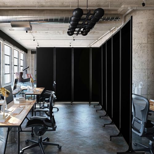Room Partition 2.0 Upgrade Version,12'2"L* 6'7"H,6 Panel,Black - color: Black, size: 6