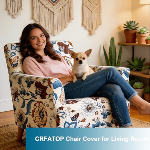 CRFATOP Accent Chair Cover, Stretch Armchair Slipcover for Living Room - color: Color A08