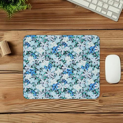 Mouse Pad for Desk with Stitched Edge, Premium Cute Washable Mouse Pads. Computer Mousepad with Non-Slip Rubber Base, Mousepads for Laptop, 9.25x7.75x0.12 inch (Indigo Blooms) - color: Indigo Blooms