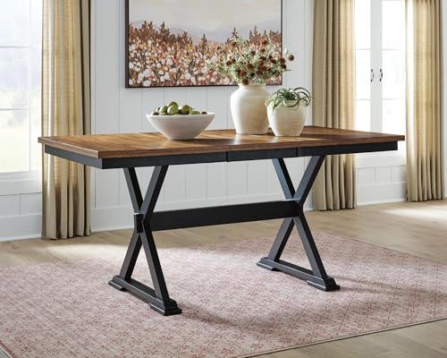 Signature Design by Ashley Farmhouse Counter Height Dining Table, Brown - style: Counter Table