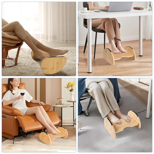 Bamboo Foot Rest for Under Desk at Work