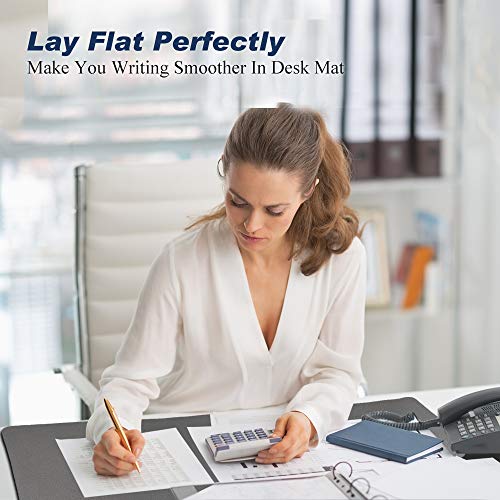 Desk Pad for Office Home 31" x 13",PU Leather Waterproof Large Desk Writing Mat Organizer,Multifunctional Ultra Thin Dual Use Desk Blotters Mouse Pad Protector … (Grey) - color: Grey