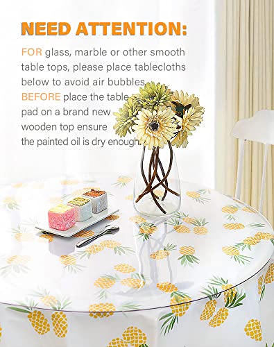 30 Inch Round Clear Plastic Table Protector 1.5mm Thick Clear Plastic Tablecloth Wipeable Water Resistant Tabletop Cover PVC Vinyl Circle Furniture Cover Coffee Dining Tabletop Protective Pad - color: Round New Clear 1.5mm, size: 30" x 30"
