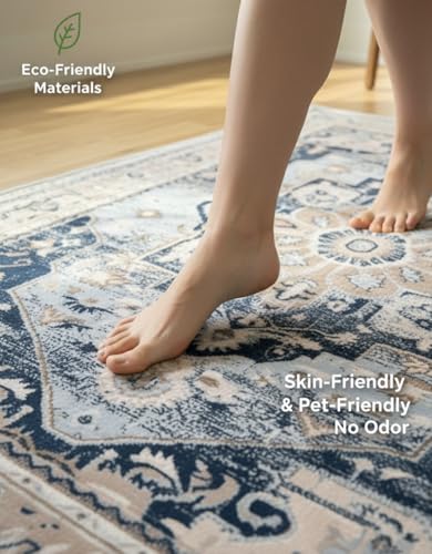 Chair Mat 5x6, Washable Low Pile Area Rug for Living Room