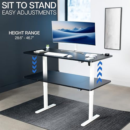 VIVO Black 60 x 30 in Standing Desk, DESK-KIT-0W6B - color: Black Top / White Frame, size: 60 x 30 inch