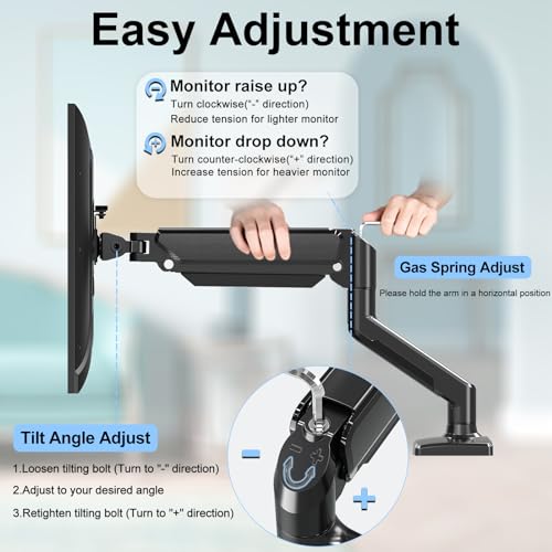 Single Monitor Mount Arm Fits up to 32 Inch, Desk Mount Holds 4.4-19.8lbs Computer Screen, Full Motion Monitor Desk Mount, VESA Mount 75x75, 100x100 - style: Single Desk Mount