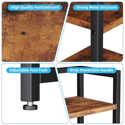 Marbrasse Desk Shelf with Drawer, 40" Desk Hutch for Computer Monitor, Wooden Desktop Bookshelf Storage Rack for Home Office Dorm - Dark Brown