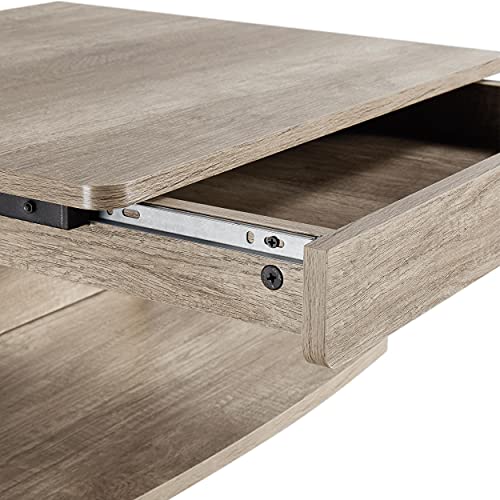 Yaheetech Tiny Mobile Computer Desk, 3-Tier Rolling Cart with Drawer, Gray - color: Grey