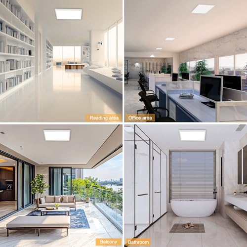 GT-Lite 2'x2'4200 Lumen 6 Pack LED Flat Panel,Flush Mount and Drop Ceiling - color: White 6 Pack, size: 2x2 Feet