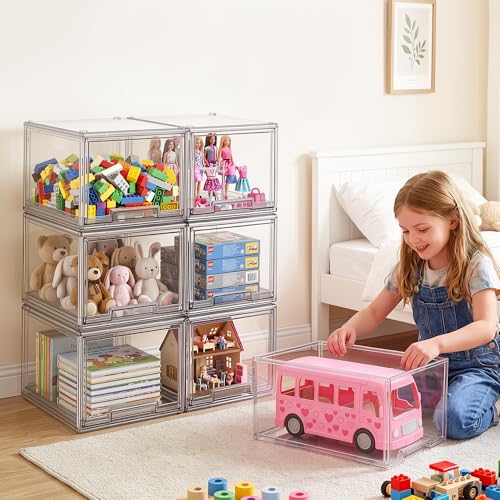 Large Clear Stackable Storage Drawers, 1 Pack Acrylic Organizer Bins for Closet, Bathroom, Kitchen, Pantry, Under Sink, Office, Laundry, Vanity, and Toy Organization, Durable Plastic, Smooth Pull-Out