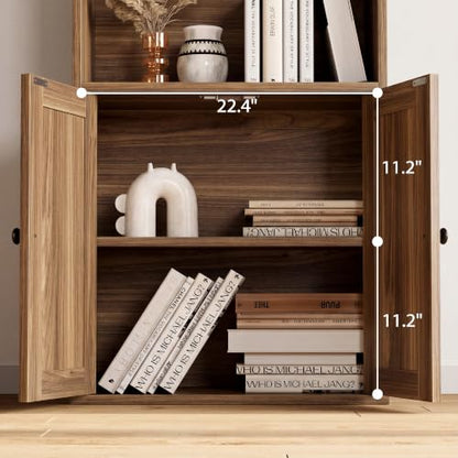IRONCK Industrial Bookshelves and Bookcases with Doors and Shelves - color: Oak Brown