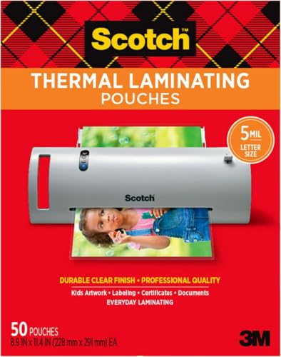 Scotch Thermal Pouches 5 mil, 8.9 in x 11.4 in (228 mm x 291 mm) (Pack of 400) - size: 400-Pack