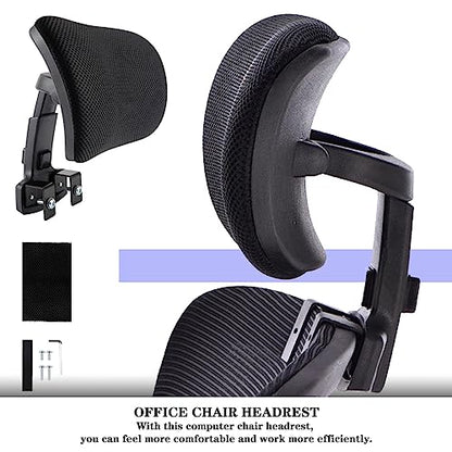 Office Chair Headrest Attachment Head Support Cushion Chair Mesh Head Rest Black Mesh Frame Adjustable Height Angle for Ergonomic Office Chair（Black） - color: Color 1