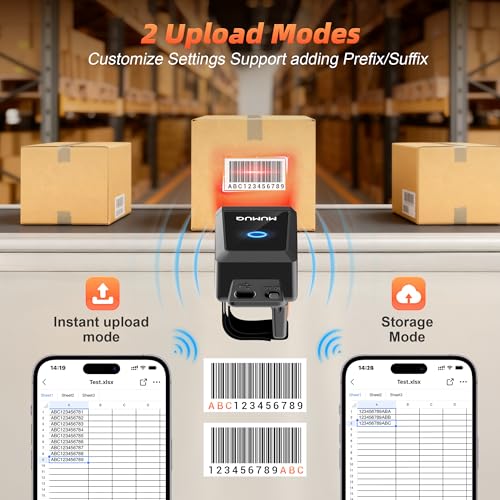 Bluetooth Ring Barcode Scanner, Wearable 1D/2D Bar Code Reader | Wearable Finger Scanner, Bluetooth 2.4g USB 3-in-1 Barcode Reader, 450mah, 6+ Hrs Use, Warehouse & Inventory