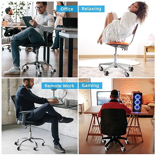 W B D WEIBIDA Office Chair Wheels with Brake Set of 5 Rubber Replacement Caster for Chair Wheels 2 Inch Heavy Duty Universal Wheel for Work, Desk and Gaming Chair Safe for All Floors - style: 2 IN Wheels with Brake