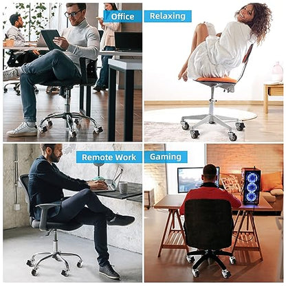 W B D WEIBIDA Office Chair Wheels with Brake Set of 5 Rubber Replacement Caster for Chair Wheels 2 Inch Heavy Duty Universal Wheel for Work, Desk and Gaming Chair Safe for All Floors - style: 2 IN Wheels with Brake