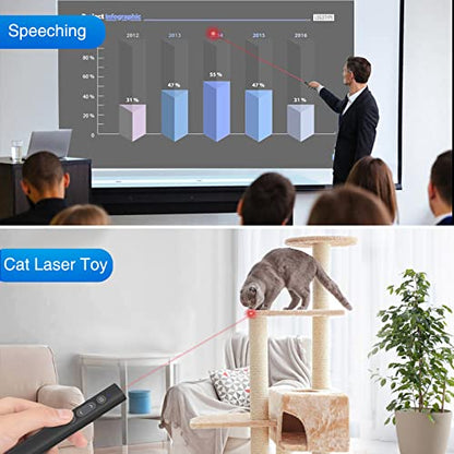 USB C Presentation Clicker with Red Laser, 2-in-1 USB-A/Type-C Receiver - size: Red+AAA