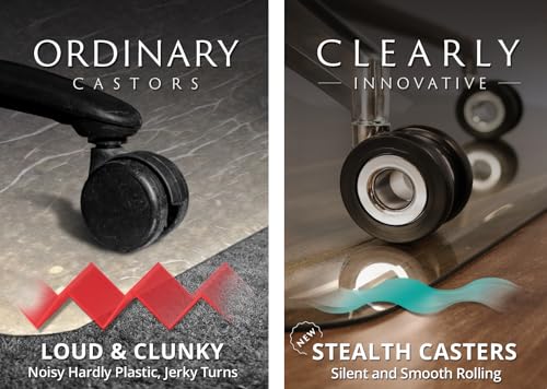 Office Chair Wheels, Replacement Casters for Desk Chairs, Set of 5, Black | Set of 5 Black Office Chair Wheels, Heavy-Duty Dual Casters With Precision Bearings for Desk Chairs, Hardwood Floors, Carpet