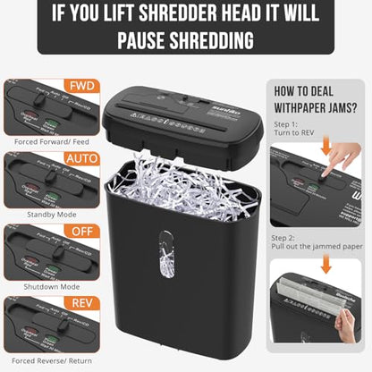 Strip Cut Paper Shredder 10-Sheet 3.17Gal CD Credit Card