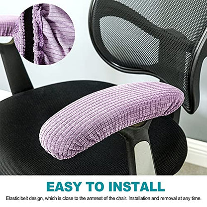 Kakalote Stretchable Office Chair Armrest Covers, 1Pairs Removable Arm Rest Slipcovers Elastic Arm Covers Protectors for Office, Desk, Gaming Chairs(Dark Green-No Padding) - color: Dark Green