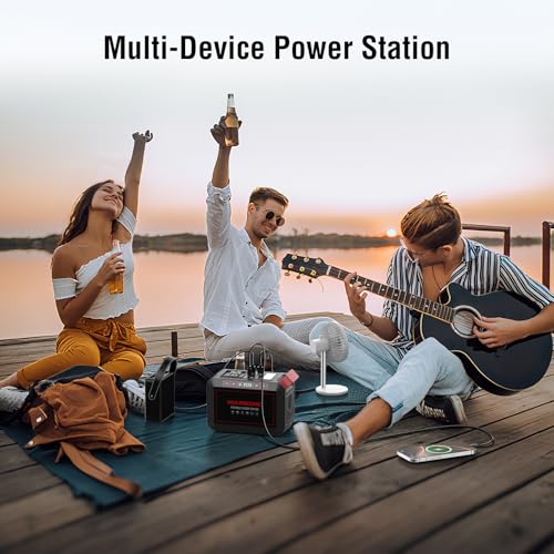 MARBERO 237Wh Solar Generator with Solar Panel Included Portable Power Station 300W Pure Sine Wave with Foldable Solar Panel 60W Set for Camping Outdoor Hiking Fishing Emergency | Solar Powered Generator 375W Surge Portable Power Station Pure Sine Wave 11