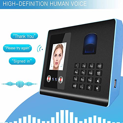 Time Clocks for Employees Small Business with Face Recognition, Finger Scan, Password in One, Biometric Fingerprint Time Attendance Machine, Offline Intelligent Terminal Clock Machine,110V - color: 110V