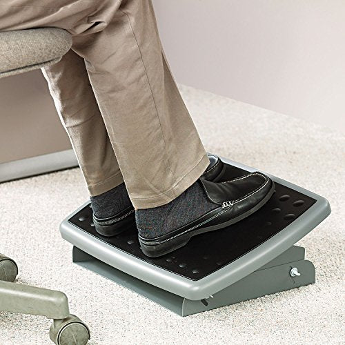 3M Adjustable Foot Rest, 18 in Wide Non-Skid Platform, Grey