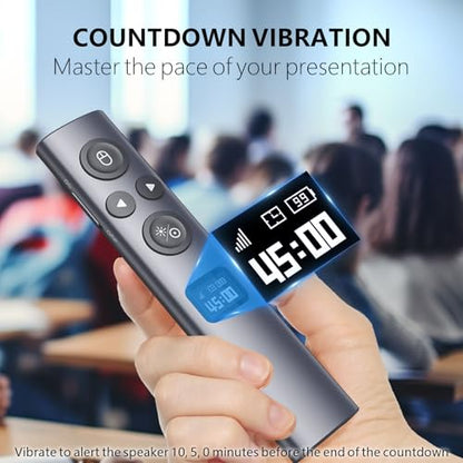 N95s Presentation Remote, Slide Clicker for PowerPoint Presentations | Digital pointer, spotlight, magnifier — works on any screen. Triple‑connect via BT, or plug in the USB‑C / A. 328ft range - color: Green - BLE&USB-A&C