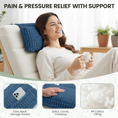 Neck Pillow for Recliner Chair, Adjustable Recliner Headrest Pillow - color: Dark Blue